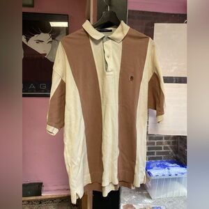 Tommy Hilfiger Tan and Cream Polo Shirt
